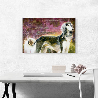 Borzoi Dog Breed Pink Yellow