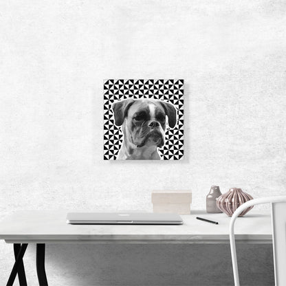 Boxer Dog Breed Black White Geometric