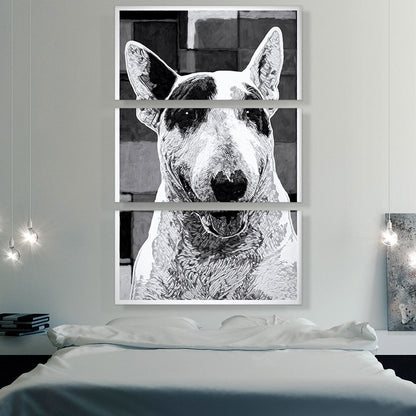 Bull Terrier Dog Breed Black White