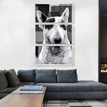 Bull Terrier Dog Breed Black White