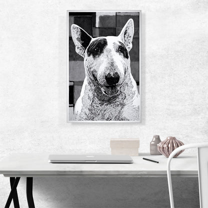 Bull Terrier Dog Breed Black White