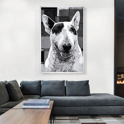 Bull Terrier Dog Breed Black White
