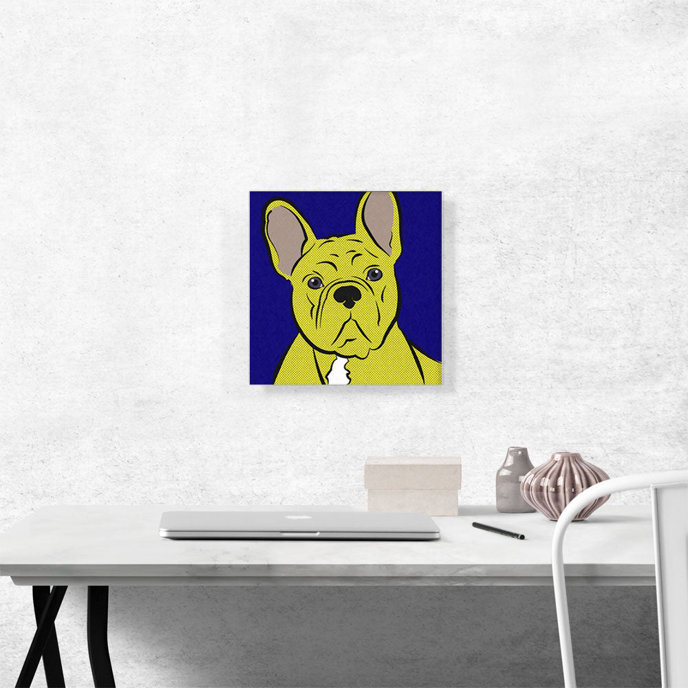 Bulldog Dog Breed Pop Art Blue Yellow