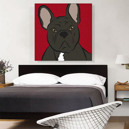 Bulldog Dog Breed Pop Art Red