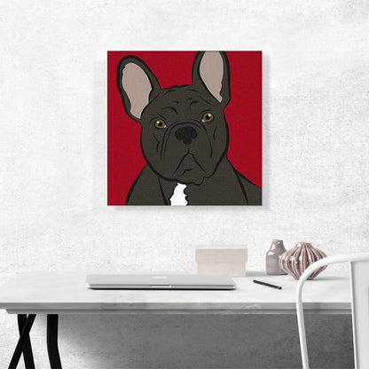 Bulldog Dog Breed Pop Art Red