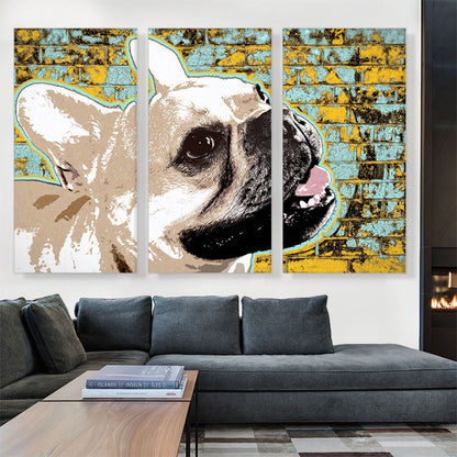 Bulldog Dog Breed Teal Yellow