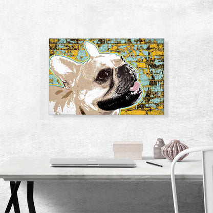 Bulldog Dog Breed Teal Yellow