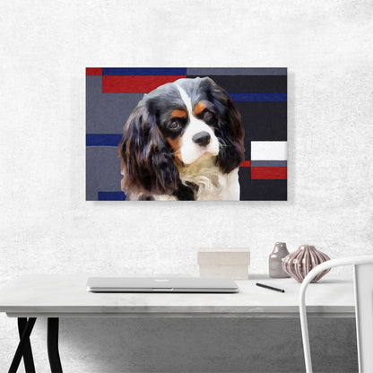 Cavalier Dog Breed Blue Gray Red