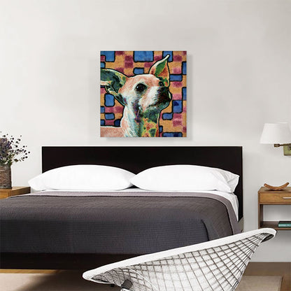 Chihuahua Dog Breed Blue Orange Pattern