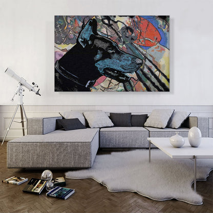 Doberman Dog Breed Colorful Abstract