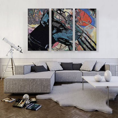 Doberman Dog Breed Colorful Abstract