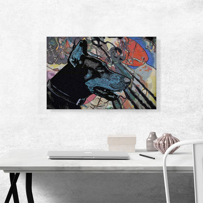 Doberman Dog Breed Colorful Abstract