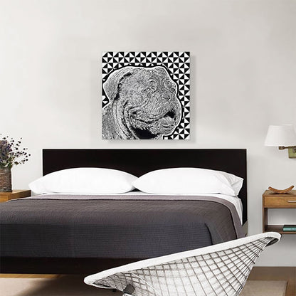 Dogue de Bordeaux Dog Breed Black White Pattern