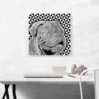 Dogue de Bordeaux Dog Breed Black White Pattern