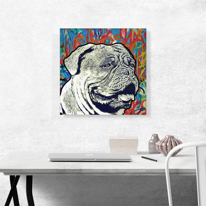 Dogue de Bordeaux Dog Breed Colorful Graffiti