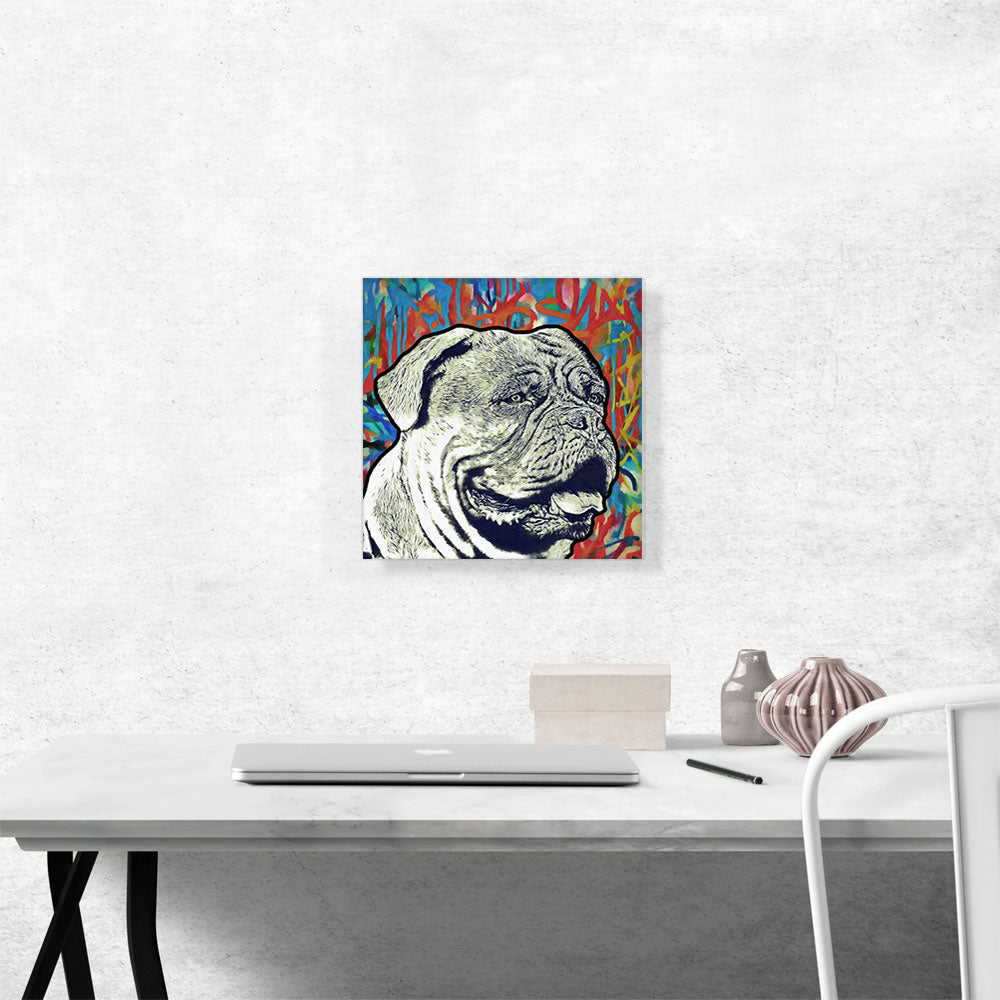 Dogue de Bordeaux Dog Breed Colorful Graffiti