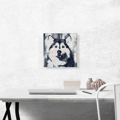 Alaskan Malamute Dog Breed Colorful Polka Dots