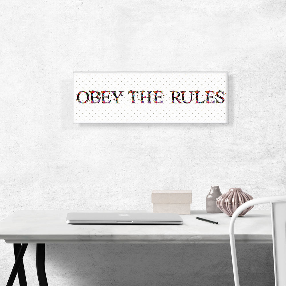 OBEY THE RULES Girls Room Decor