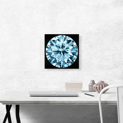 Blue on Black Round Brilliant Cut Diamond Jewel
