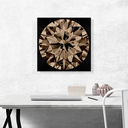 Champagne Brown on Black Round Brilliant Cut Diamond Jewel