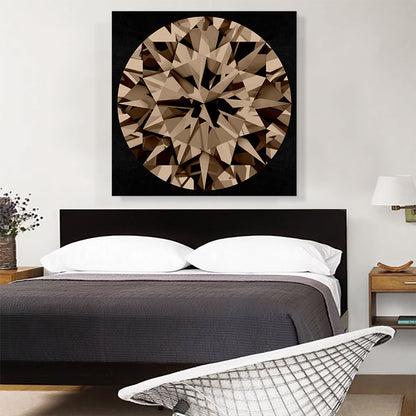 Champagne Brown on Black Round Brilliant Cut Diamond Jewel
