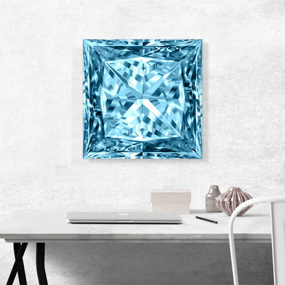 Baby Blue Princess Cut Diamond Jewel