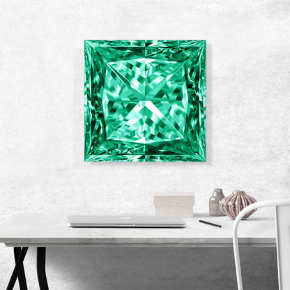 Emerald Green Princess Cut Diamond Jewel