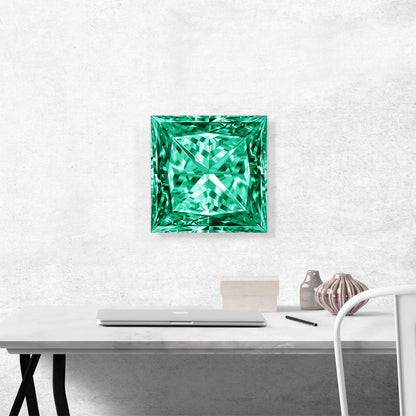Emerald Green Princess Cut Diamond Jewel