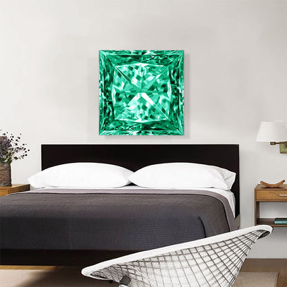 Emerald Green Princess Cut Diamond Jewel