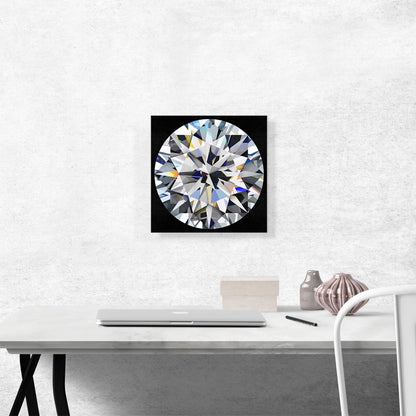 Gray Blue Yellow on Black Round Brilliant Cut Diamond Jewel