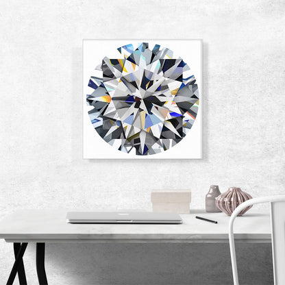 Gray Blue Yellow Round Brilliant Cut Diamond Jewel