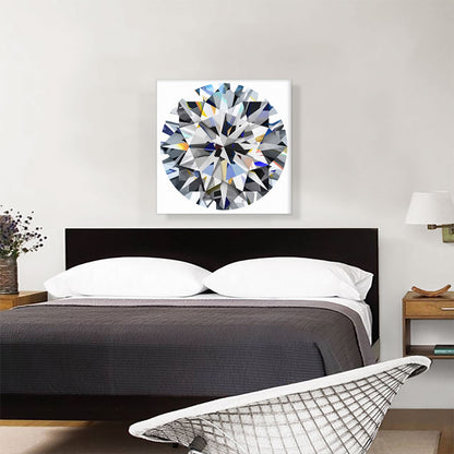 Gray Blue Yellow Round Brilliant Cut Diamond Jewel