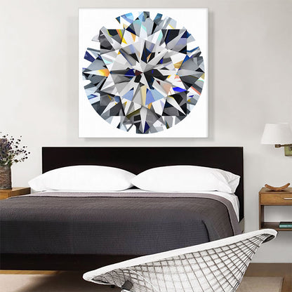 Gray Blue Yellow Round Brilliant Cut Diamond Jewel