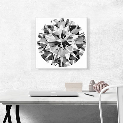 Gray White Round Brilliant Cut Diamond Jewel