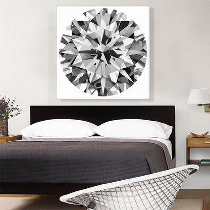 Gray White Round Brilliant Cut Diamond Jewel