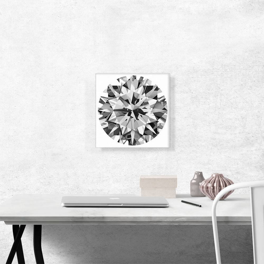 Gray White Round Brilliant Cut Diamond Jewel