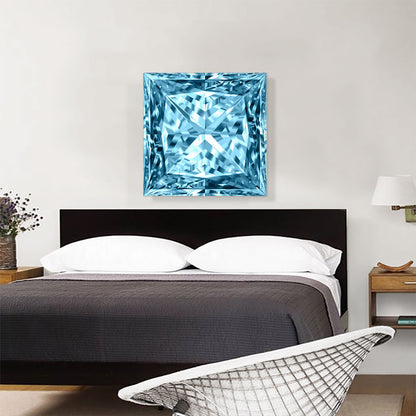 Baby Blue Princess Cut Diamond Jewel