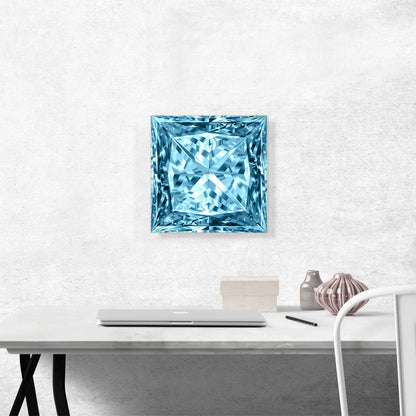 Baby Blue Princess Cut Diamond Jewel