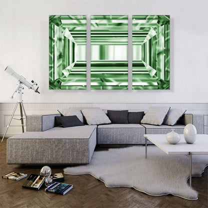 Green Emerald Cut Diamond Jewel