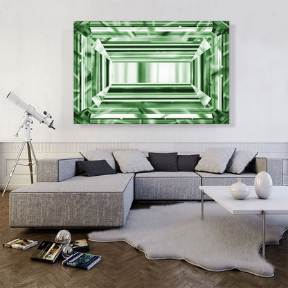 Green Emerald Cut Diamond Jewel
