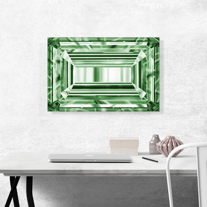 Green Emerald Cut Diamond Jewel