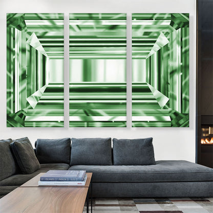 Green Emerald Cut Diamond Jewel