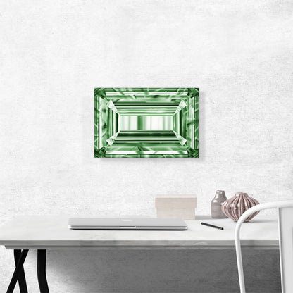 Green Emerald Cut Diamond Jewel
