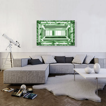 Green Emerald Cut Diamond Jewel
