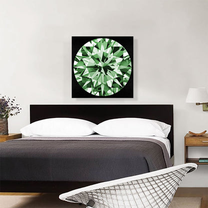 Green on Black Round Brilliant Cut Diamond Jewel