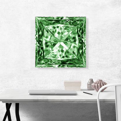 Green Princess Cut Diamond Jewel