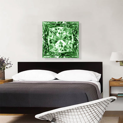 Green Princess Cut Diamond Jewel