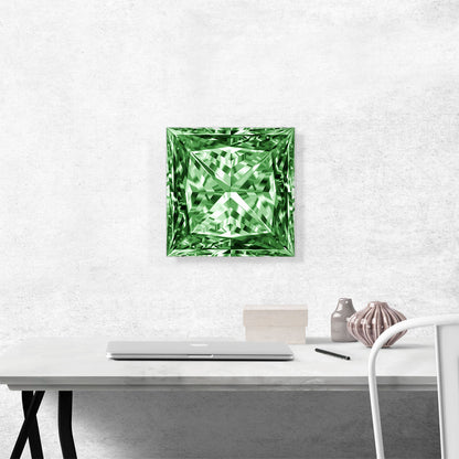 Green Princess Cut Diamond Jewel