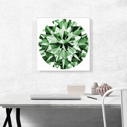Green Round Brilliant Cut Diamond Jewel