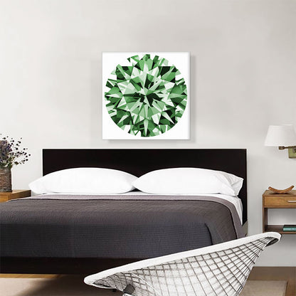 Green Round Brilliant Cut Diamond Jewel